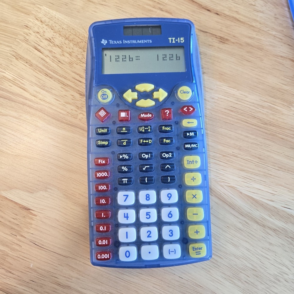 Texas‎ Instruments TI-15 Explorer Plus Math Calculator Solar Powered Used
